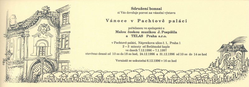 1996 Pozvánka Vánoce v Pachtově paláci