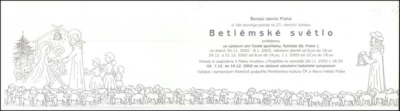 2002 Pozvánka Betlémské světlo 1